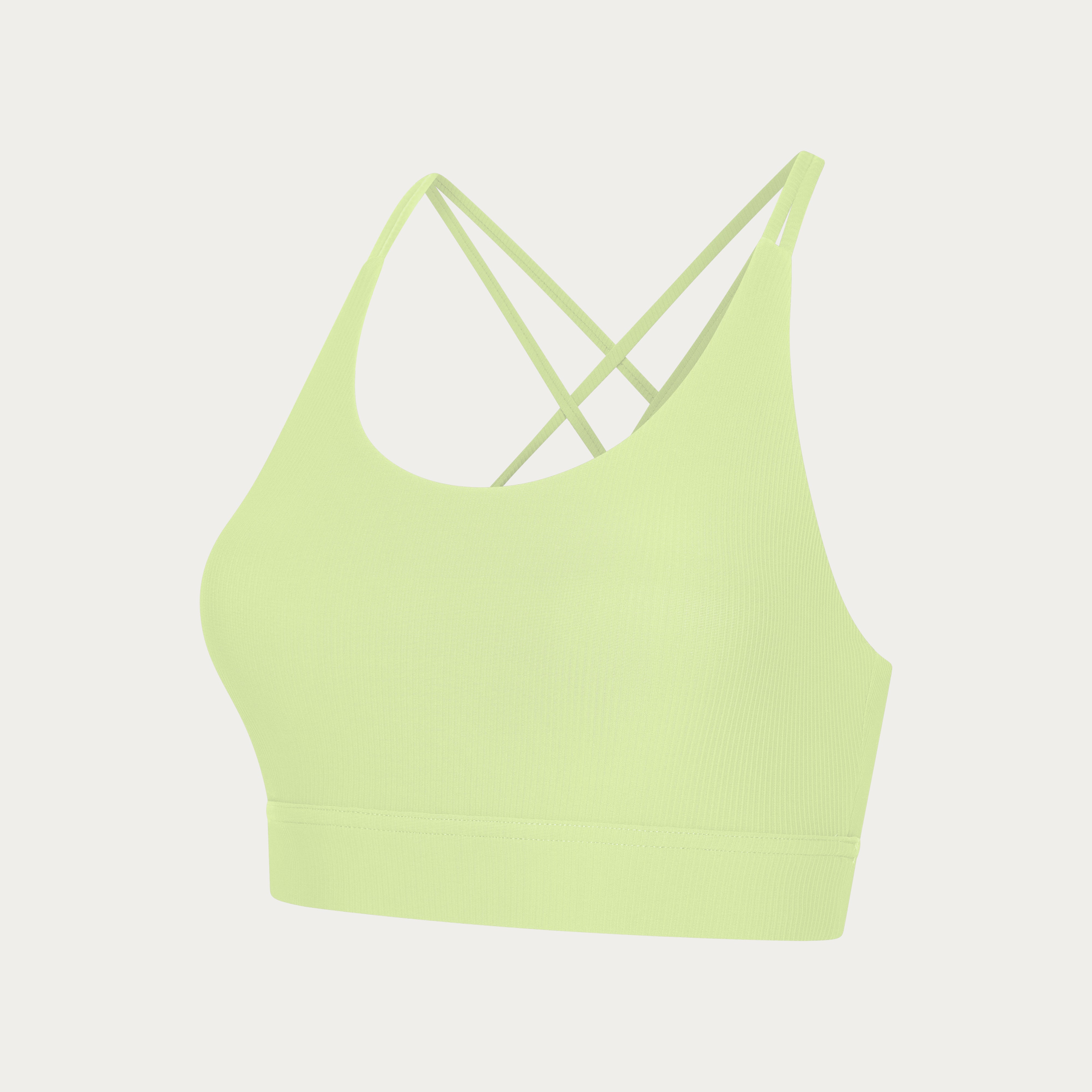 Namaste Ribbed Medium Support Bra - Lime