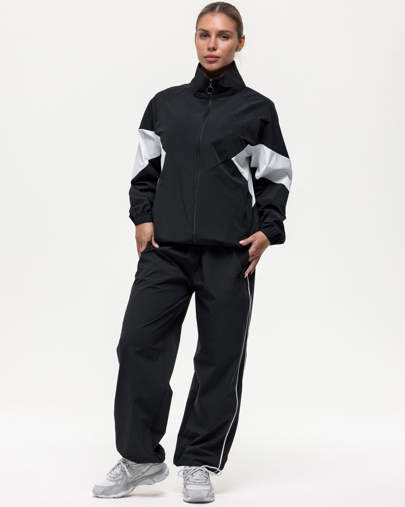 Courtside Track Jacket - Black/White