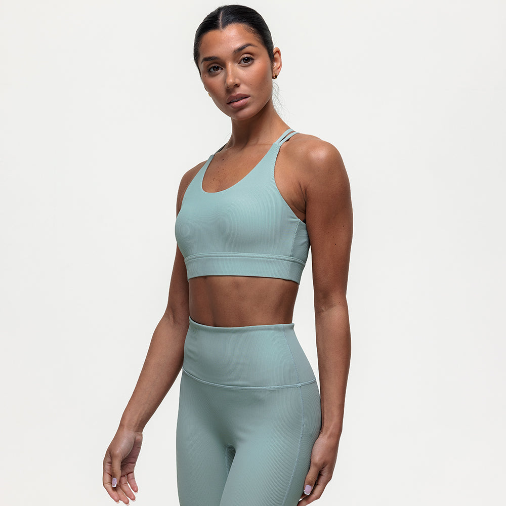 Namaste Ribbed Medium Support Bra - Seamoss
