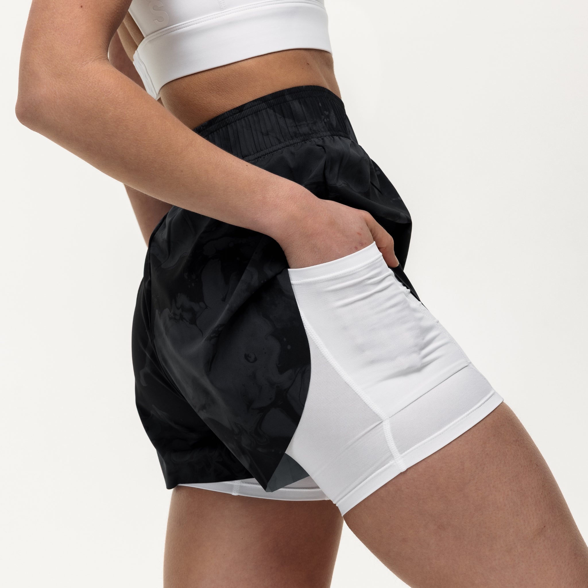 Run The Distance 2-in-1 Shorts - Slate Marble
