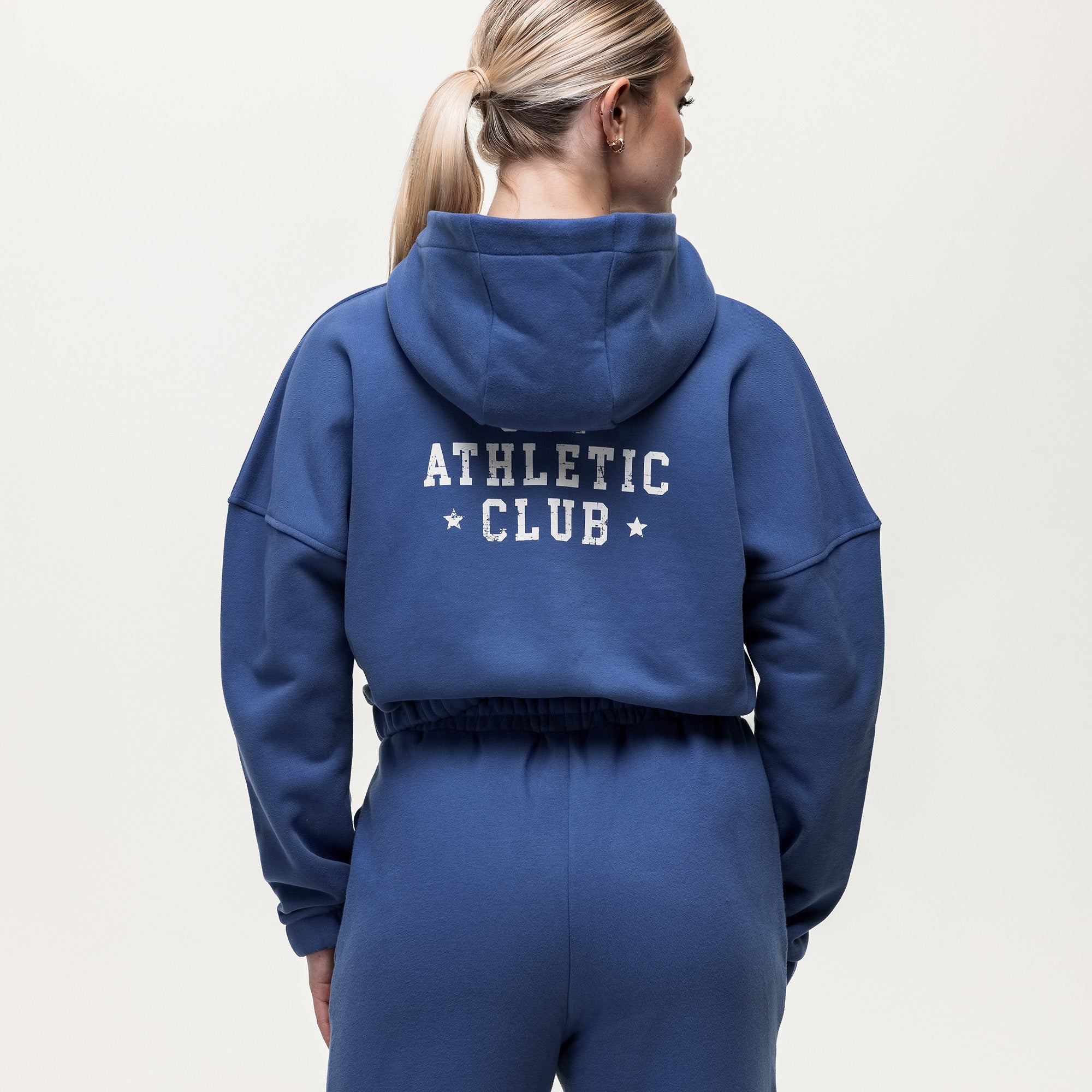 Training Club Crop Zip Up - Vintage Indigo