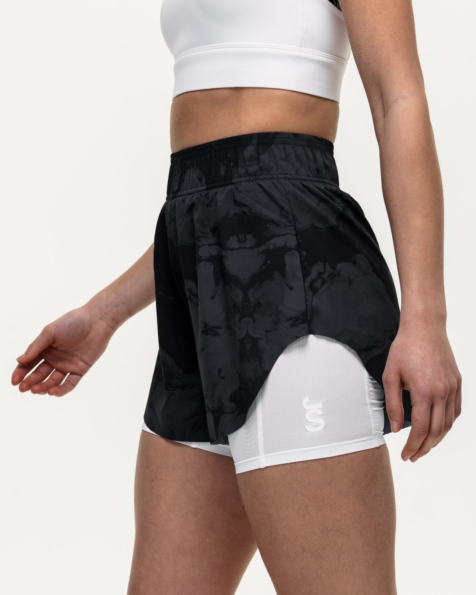 Run The Distance 2-in-1 Shorts - Slate Marble