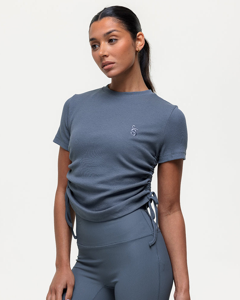 Shanti Ruched Tee - Graphite