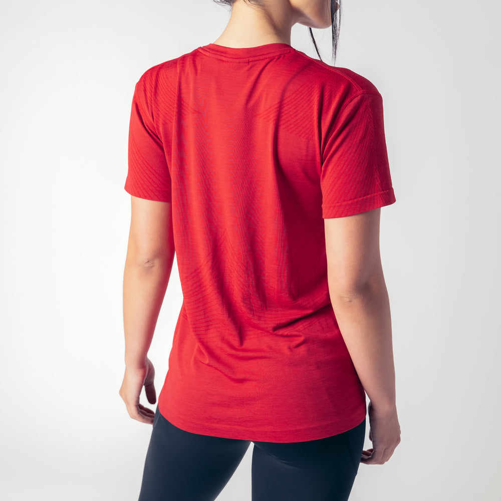 Laser Seamless Workout Tee - Ruby Red