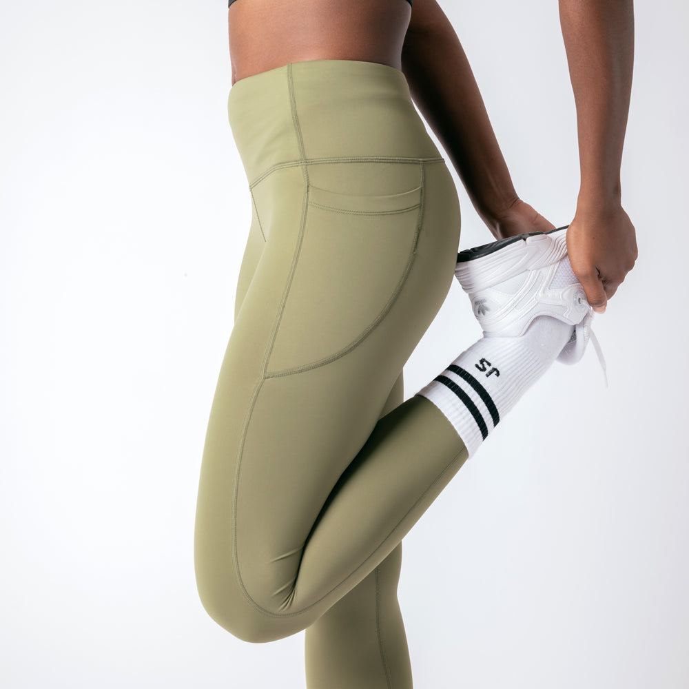 Second Skin High Rise Leggings - Military Green