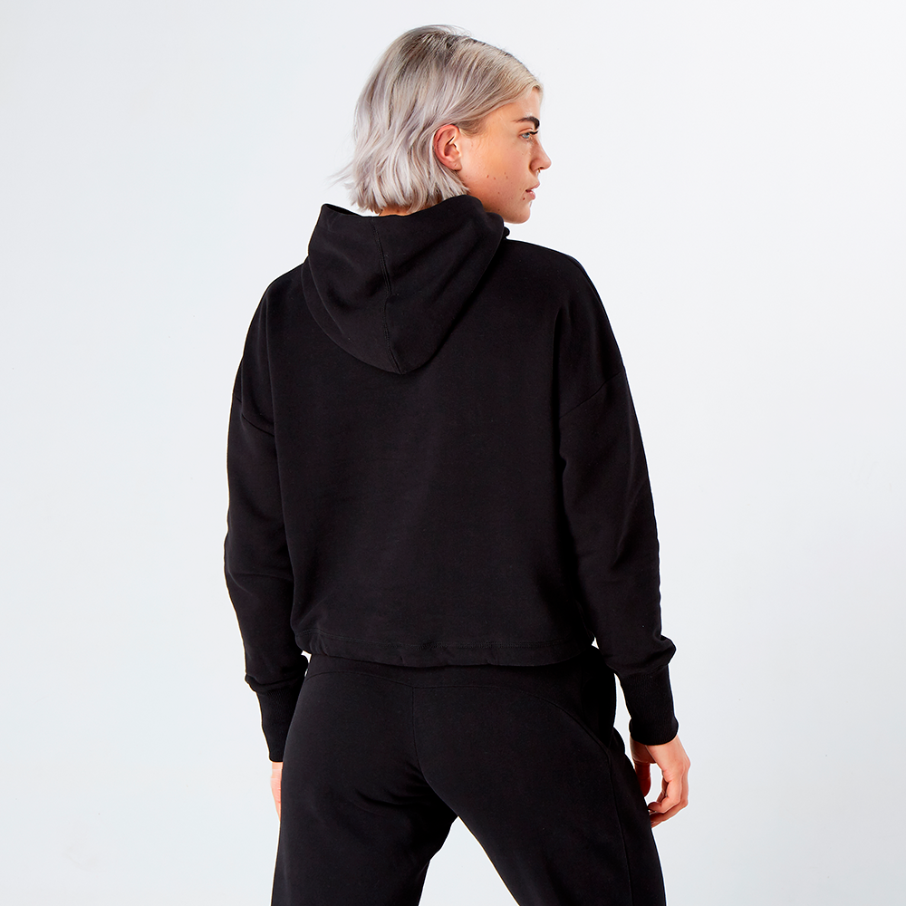 Black Relax Cropped Hoodie