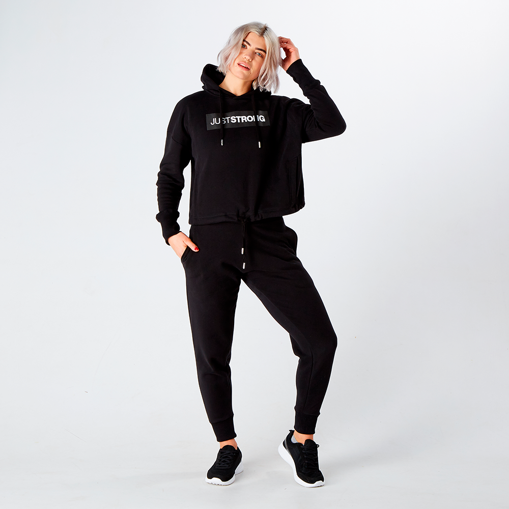 Black Relax Cropped Hoodie